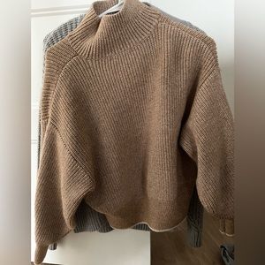 Knit turtle neck sweater, beige, supper thick and comfortable